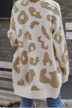 Load image into Gallery viewer, Leopard Print Open Front Sweater with Pockets
