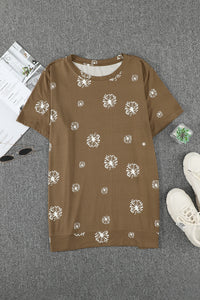 Plus Size Dandelion Print Tee Shirt