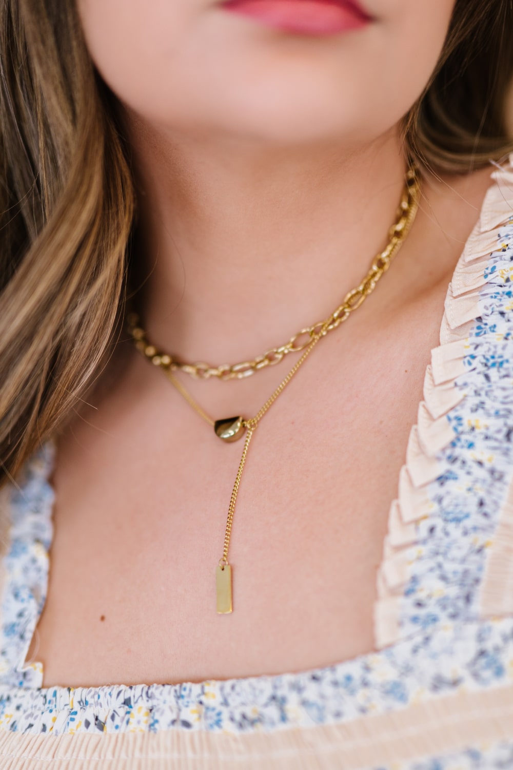 Taking Risks Geometric Pendant Layered Necklace