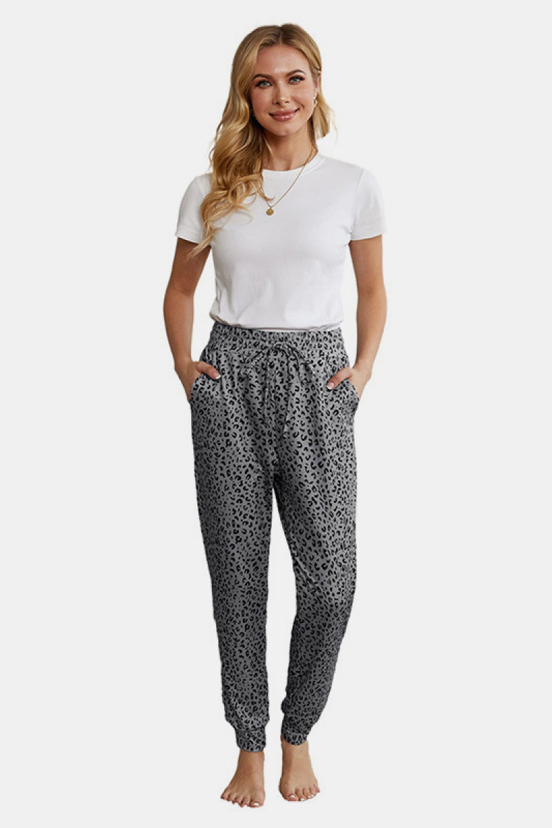 Printed High-rise Pencil Pants