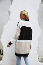 Load image into Gallery viewer, Color Block Ribbed Trim Open Front Cardigan
