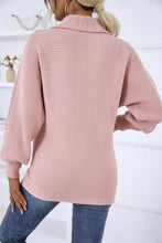 Load image into Gallery viewer, Horizontal-Ribbing Balloon Sleeve Collared Pullover
