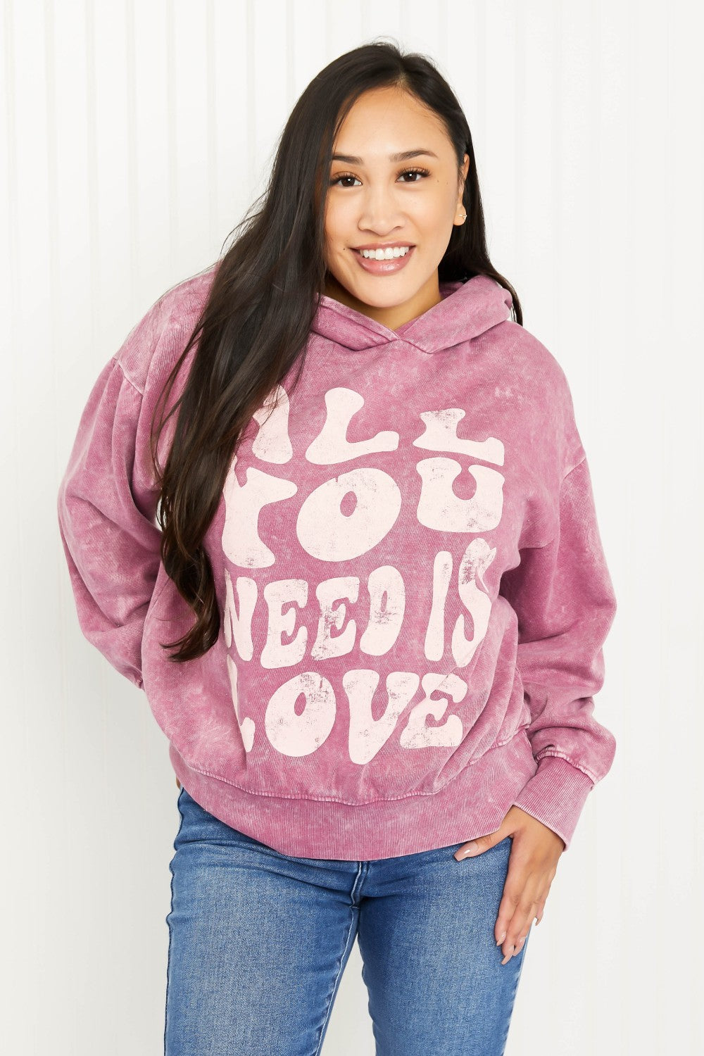 Sew In Love All You Need Is Love Full Size Hoodie