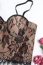 Load image into Gallery viewer, Lace Overlay Bustier with Scalloped Hem
