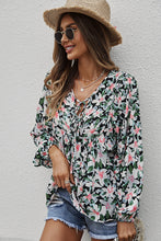 Load image into Gallery viewer, Floral Tie Neck Babydoll Blouse
