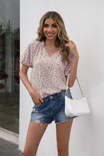 Load image into Gallery viewer, Ditsy Floral Frill Trim Short Sleeve Top
