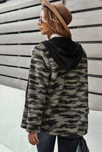 Load image into Gallery viewer, Printed Button Down Fleece Hooded Jacket
