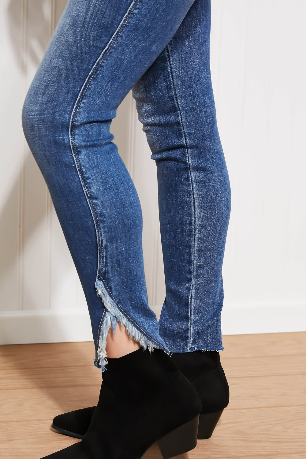 Judy Blue Full Size Skylar High-Waist Hem Detail Skinny Jeans