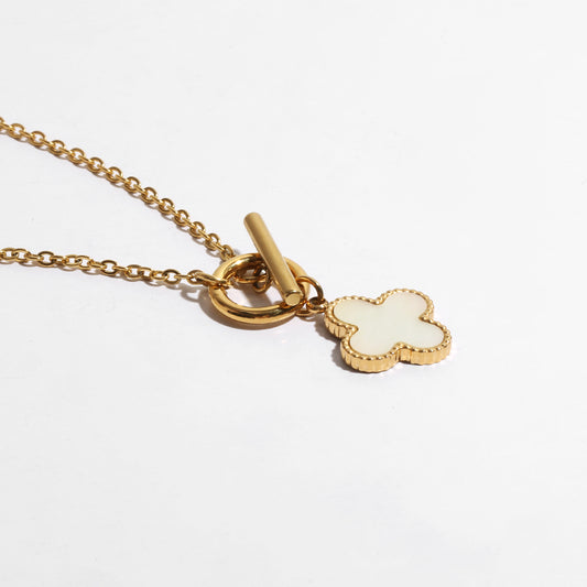 Shell Flower Pendant Chain-Link Necklace