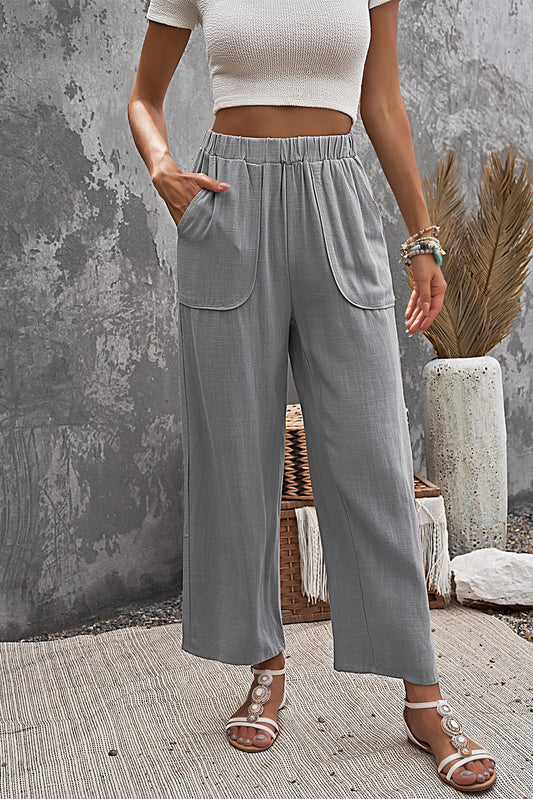 Casual Wide Legs Pants with Pockets