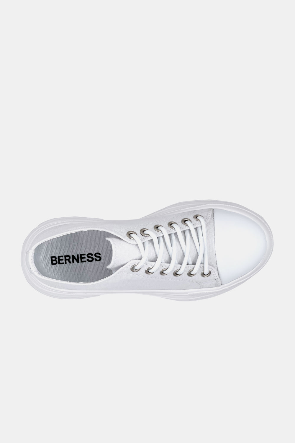 Berness Platform Lace-Up Sneakers in White