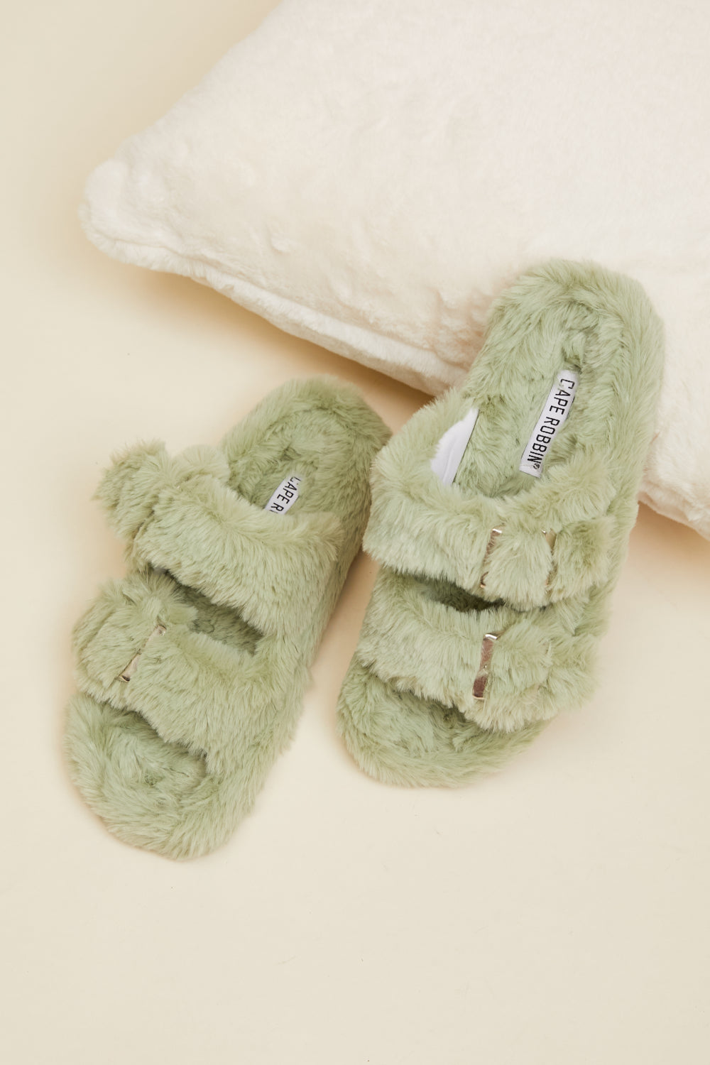 Cape Robbin Soft Steps Buckled Fuzzy Sandals