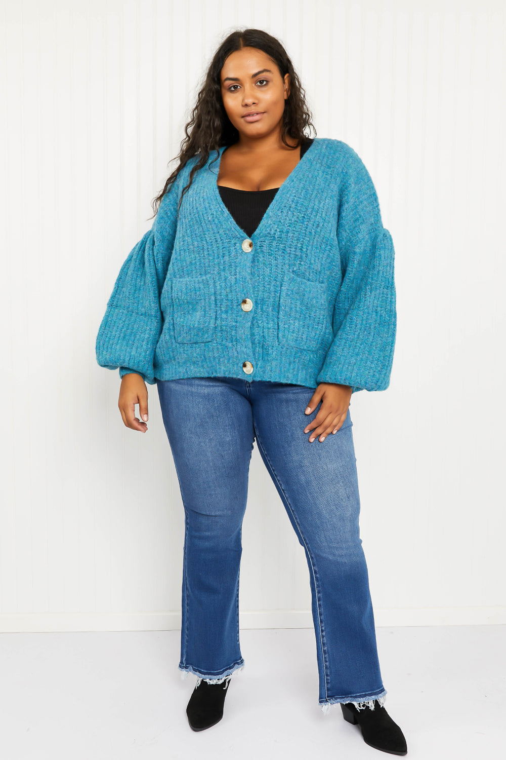 Davi & Dani Just a Fling Full Size Button Down Cardigan