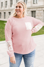 Load image into Gallery viewer, Plus Size Lace Waffle Knit Blouse
