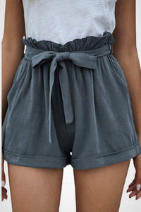 Belted Paper Bag Waist Shorts