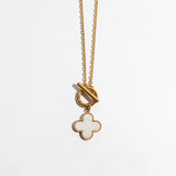 Shell Flower Pendant Chain-Link Necklace