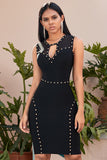 Studded Keyhole Bodycon Dress