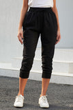 High Waist Drawstrings Cropped Pants