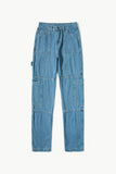 High-Rise Wide Leg Cargo Jeans