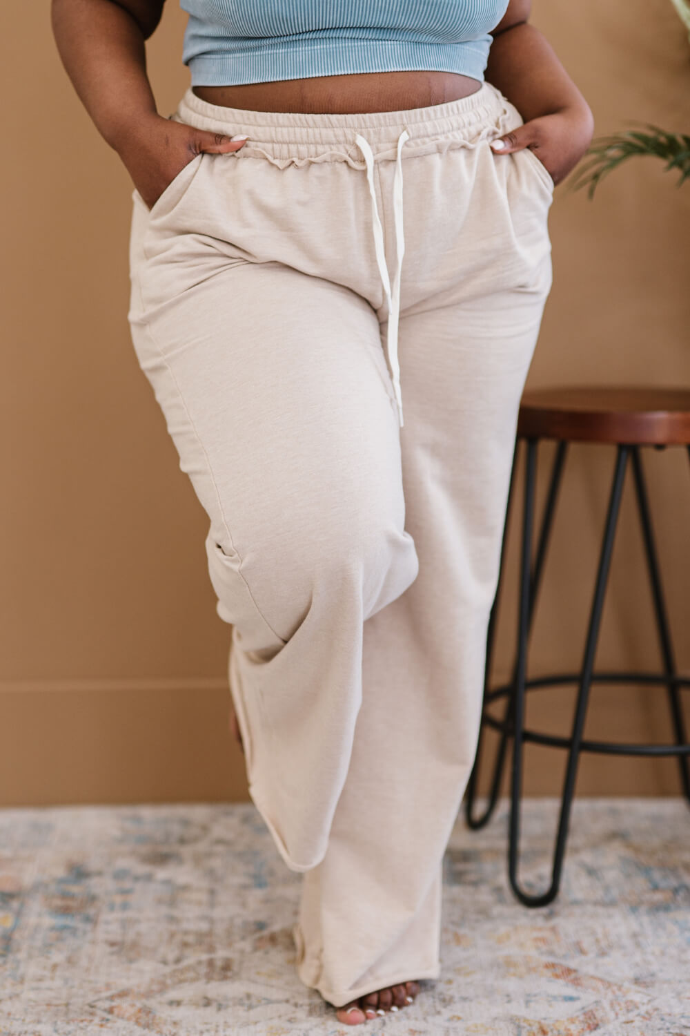 Zenana Cozy Afternoon Full Size Wide Leg Sweatpants