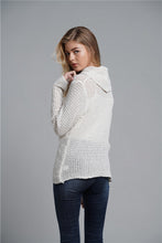 Load image into Gallery viewer, Button Detail Tulip Hem Waffle Knit Sweater
