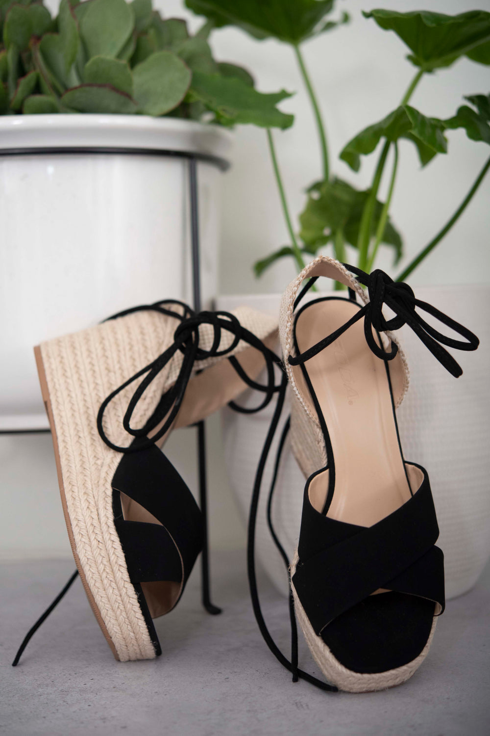 SODA Flawless Fashion Lace-Up Wedge Espadrille Sandals