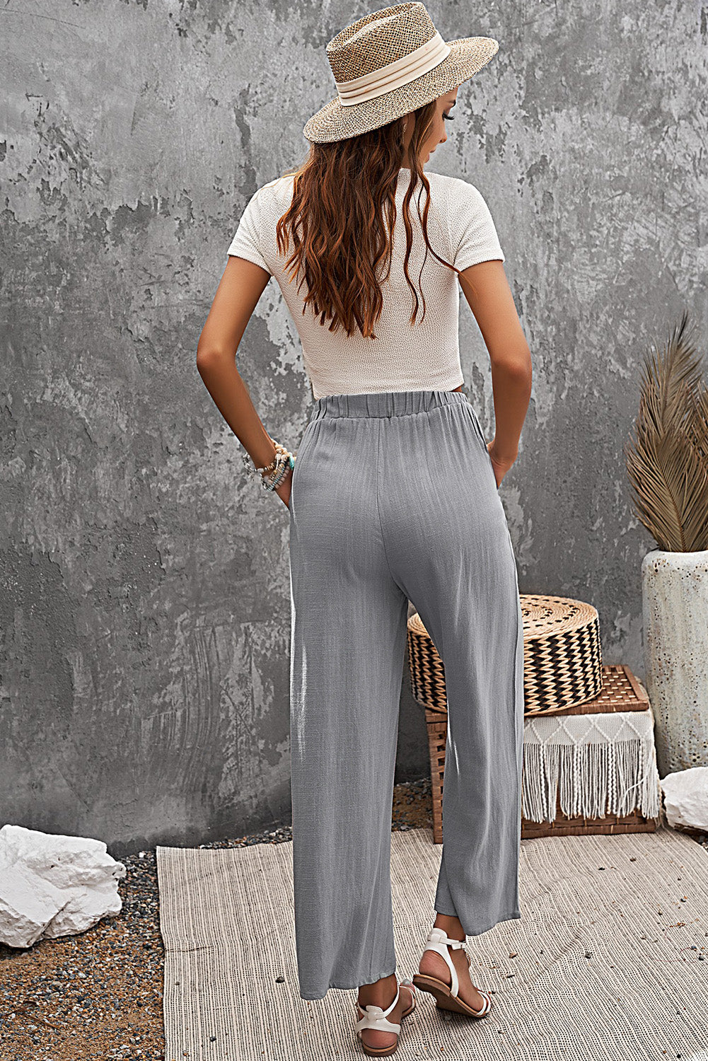 Casual Wide Legs Pants with Pockets