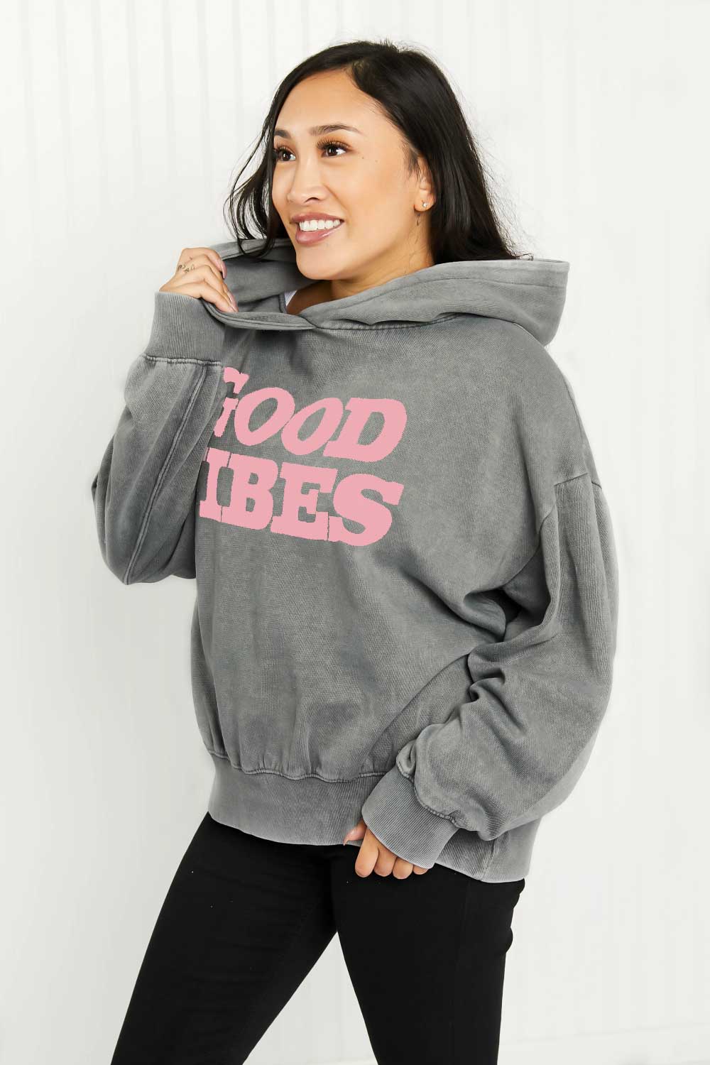 Sew In Love Good Vibes Full Size Hoodie