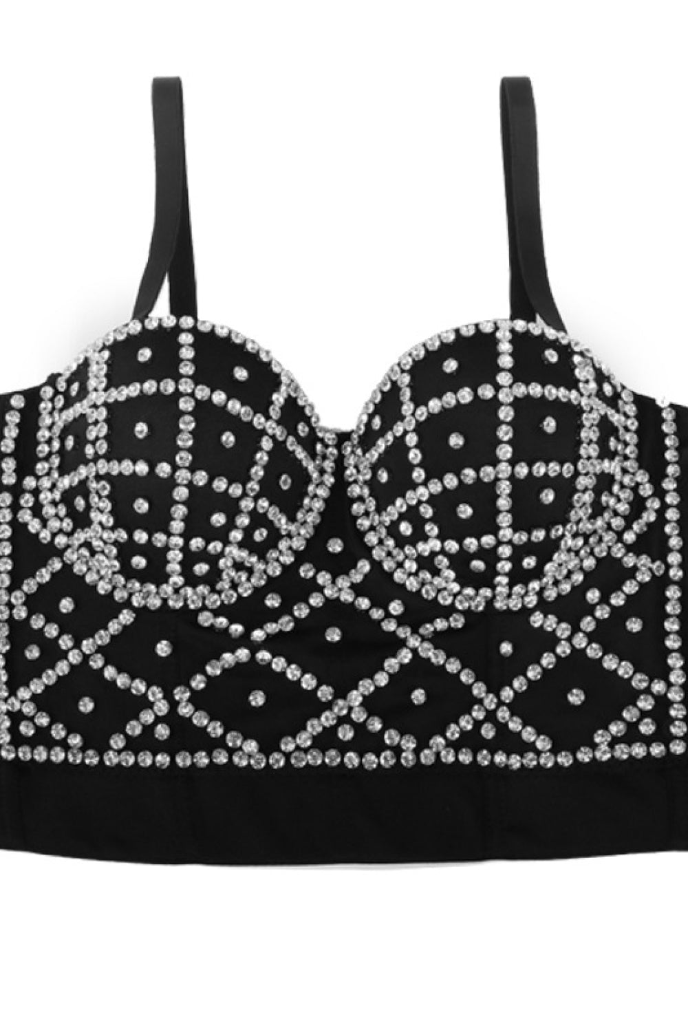 Rhinestone Spaghetti Strap Bustier