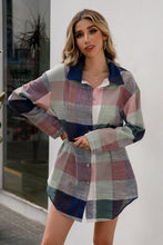 Load image into Gallery viewer, Buffalo Plaid Button Down Tunic Shirt
