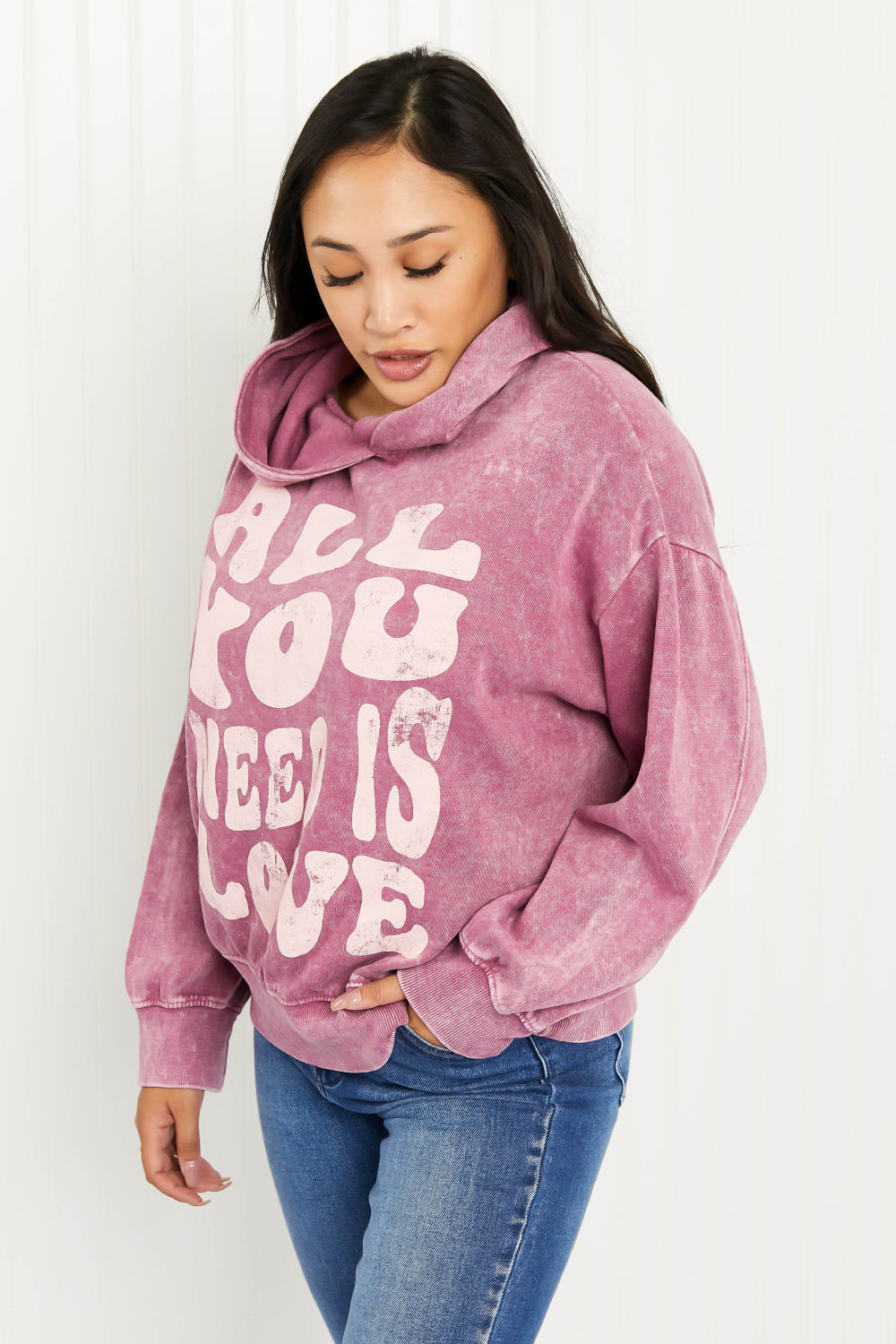 Sew In Love All You Need Is Love Full Size Hoodie