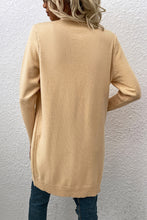 Load image into Gallery viewer, Ribbed Sleeve Longline Cardigan with Pockets
