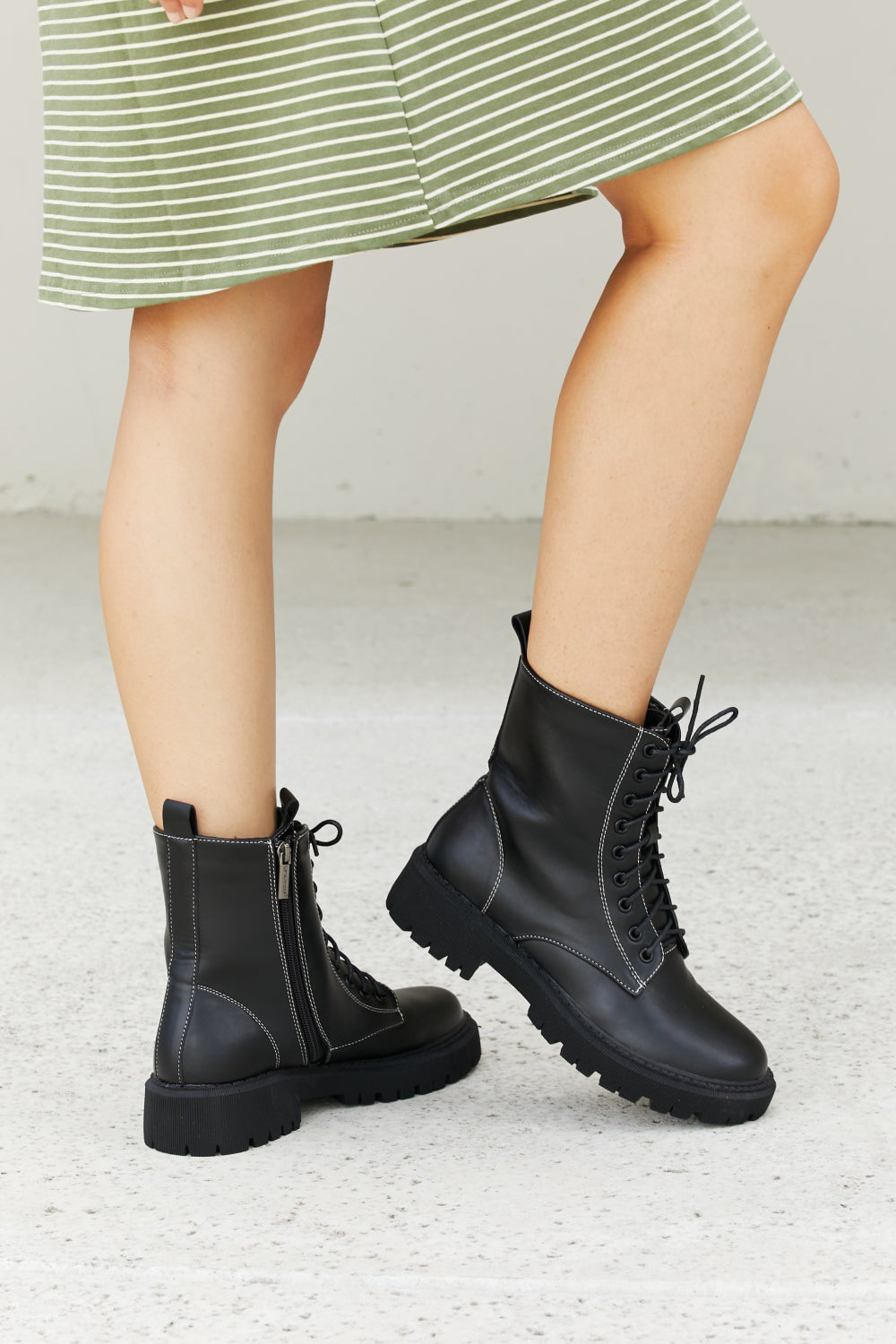 Weeboo Set the Mood Lug Sole Combat Booties