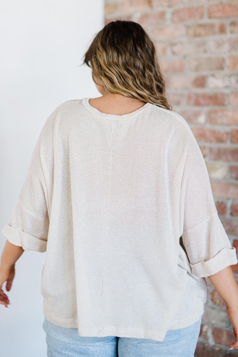 White Birch Take a Breath Full Size Knit Top