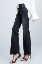 Load image into Gallery viewer, Asymmetrical Distressed Hem Bootcut Jeans
