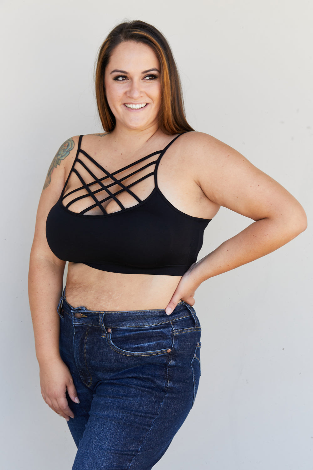 Zenana Weekend Ready Full Size Strappy Bralette