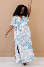 Load image into Gallery viewer, ODDI Down to Earth Full Size Run Marbled Midi Dress
