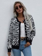 Load image into Gallery viewer, Zebra Print Button Down Cardigan
