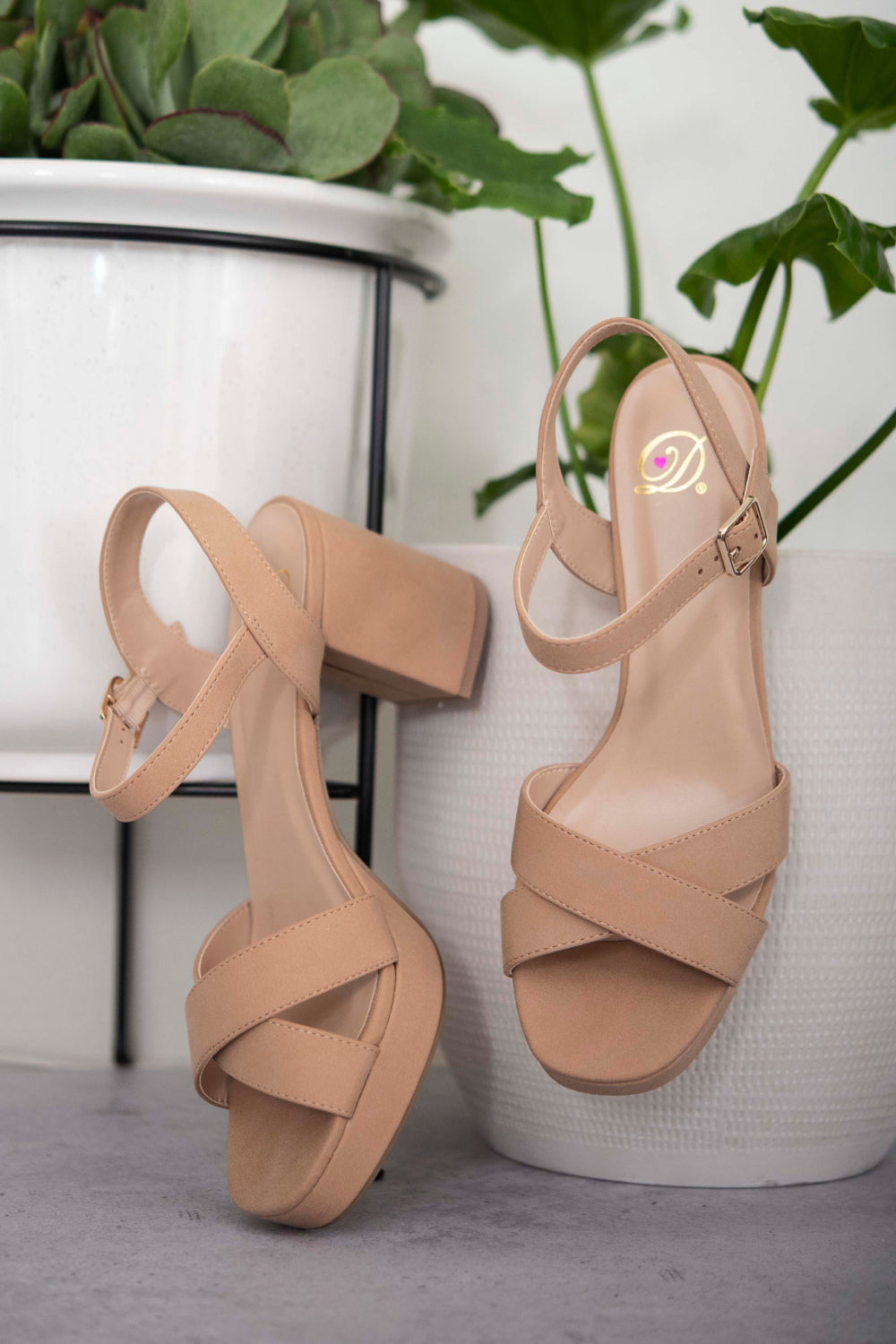 Fortune Dynamic Genuine Joy Crisscross Block Heel Sandals