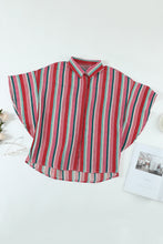 Load image into Gallery viewer, Multicolor Striped Short Sleeve Blouse
