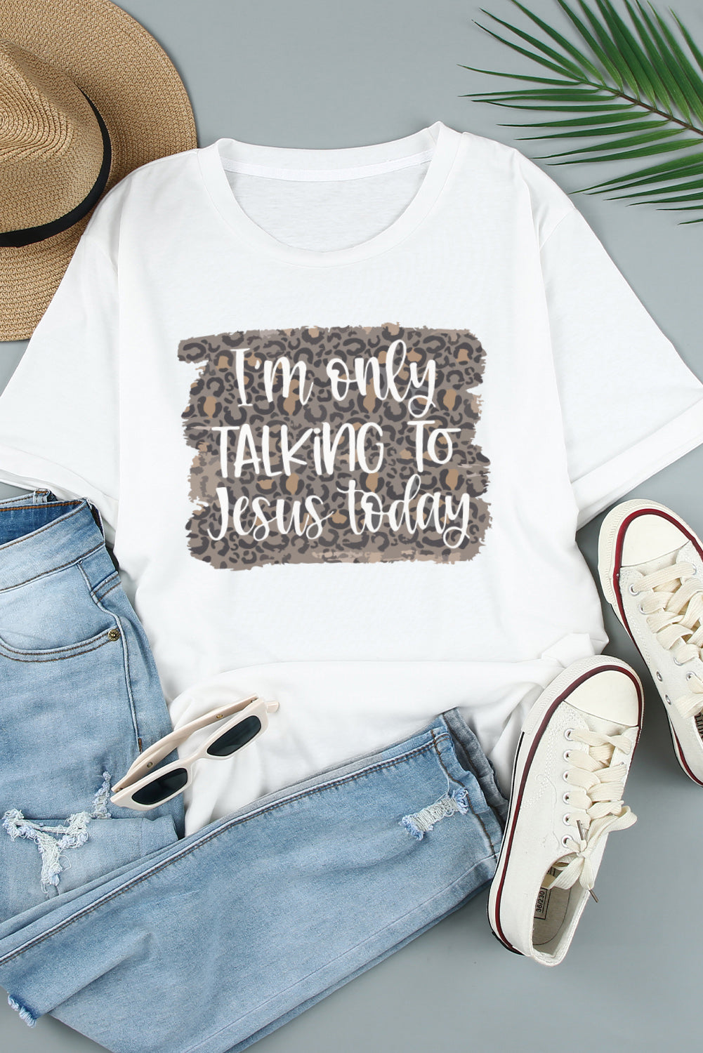 Slogan Graphic Cuffed Tee