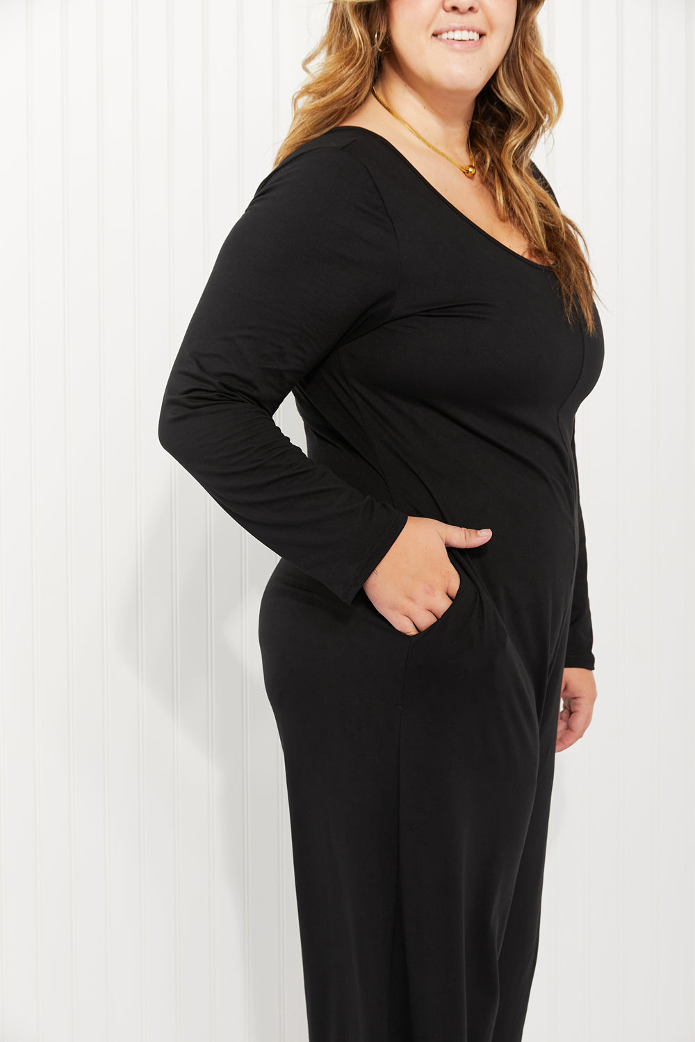 Acting Pro Fairest of All Full Size Long Sleeve Jumpsuit