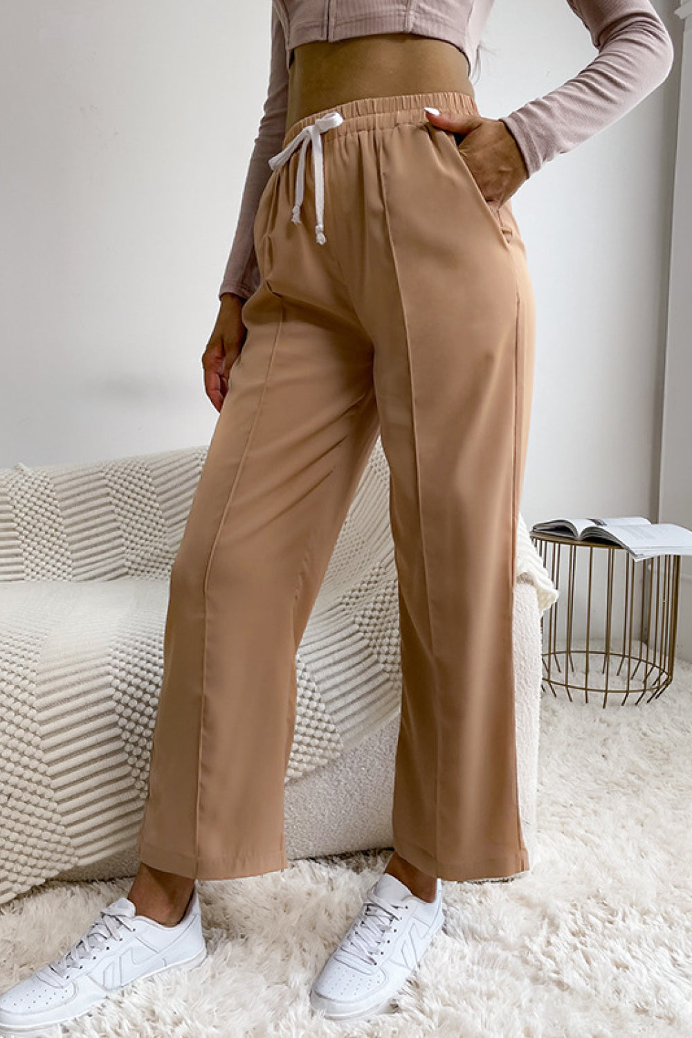 Seam Wide Leg Crop Pants