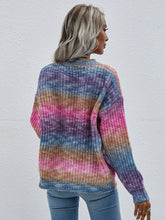 Load image into Gallery viewer, Gradient Stripes Rib-Knit Sweater
