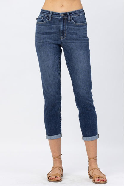 Judy Blue Full Size Cuffed Cropped Jeans