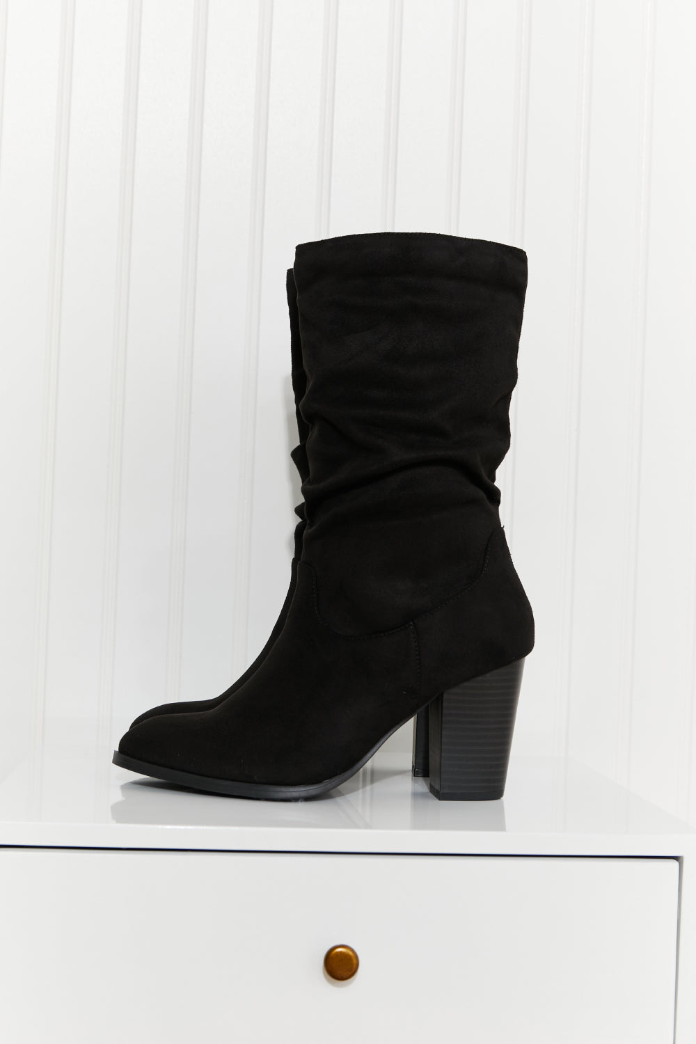 Qupid Manhattan Dreams Scrunchy Heeled Boots