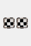 Rhinestone Checkered Stud Earrings