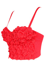 Load image into Gallery viewer, Flower Embellishment Spaghetti Strap Bustier
