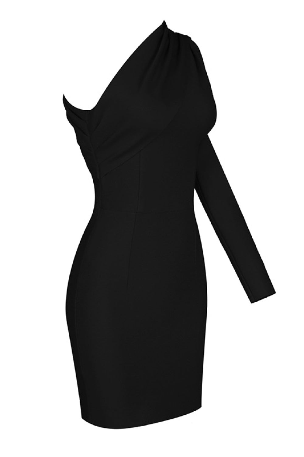 Asymmetrical Neck One-Shoulder Bodycon Dress