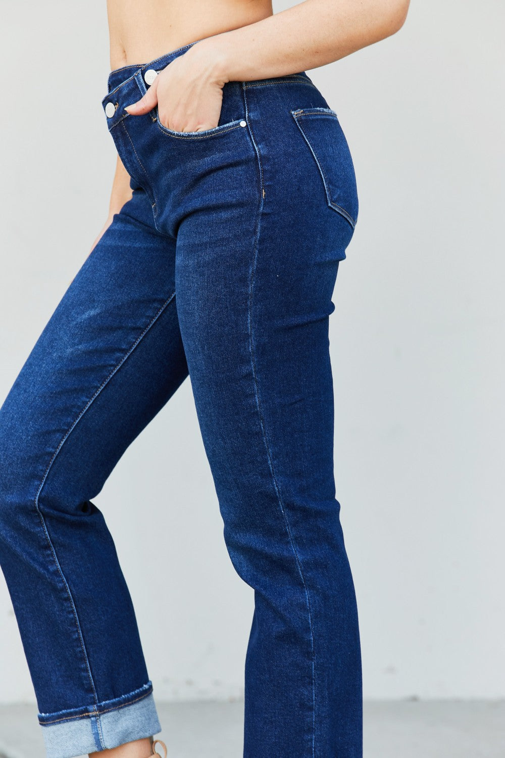 RISEN Crossover Waist Jeans with Pockets